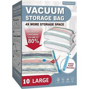 Vacuum Storage Bags10 Large Space Saver Bags Seal with Pump Sealer for Clothes